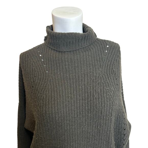 Pharoah Collection Green Wool Cashmere Turtleneck Sweater sz 3=L - Picture 2 of 10